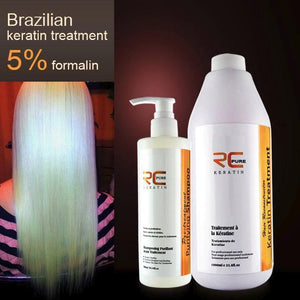 meilleuretendence TRAITEMENT À LA KERATINE 5% POUR RÉPARER LES CHEVEUX (1000ml pure kératine + shampooing purifiant)